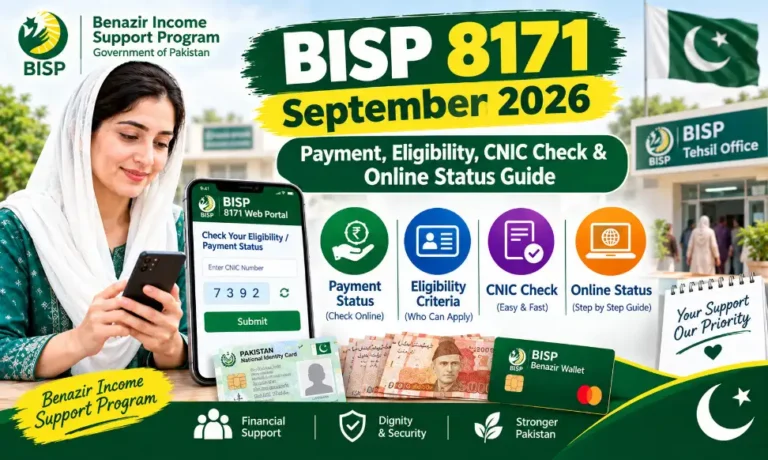 BISP 8171 September 2026 – Payment, Eligibility, CNIC Check & Online Status Guide